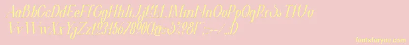 ValkyrieBoldCondensedItalic-Schriftart – Gelbe Schriften auf rosa Hintergrund