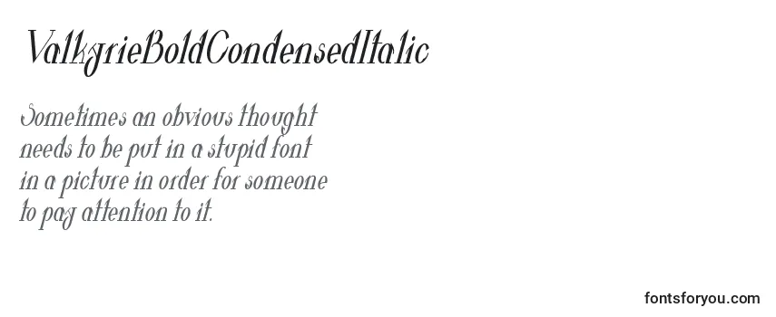 ValkyrieBoldCondensedItalic-fontti