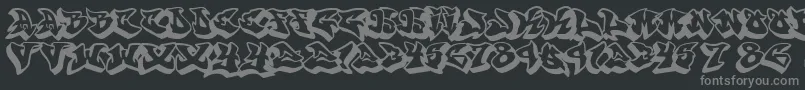 Graffonti.3D.Drop-Schriftart – Graue Schriften auf schwarzem Hintergrund