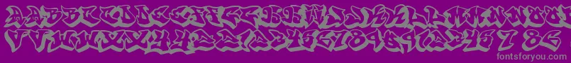 Graffonti.3D.Drop Font – Gray Fonts on Purple Background