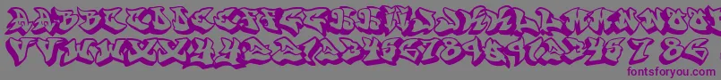 Graffonti.3D.Drop-Schriftart – Violette Schriften auf grauem Hintergrund