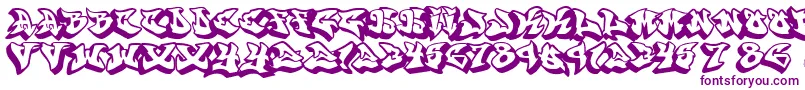 Graffonti.3D.Drop Font – Purple Fonts on White Background