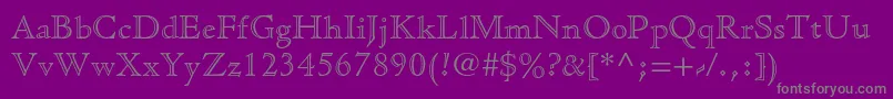 CloisterstdOpenface-Schriftart – Graue Schriften auf violettem Hintergrund