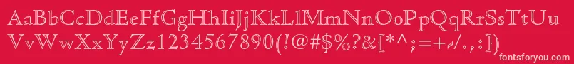 CloisterstdOpenface-fontti – vaaleanpunaiset fontit punaisella taustalla