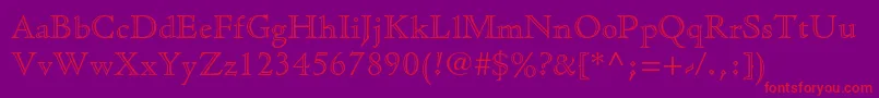 フォントCloisterstdOpenface – 紫の背景に赤い文字