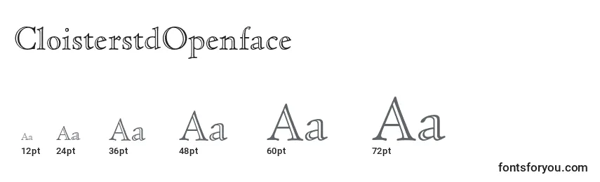 CloisterstdOpenface Font Sizes