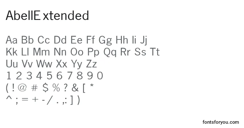 Шрифт AbellExtended – алфавит, цифры, специальные символы
