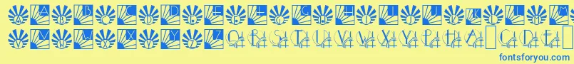 Sunrisesunset Font – Blue Fonts on Yellow Background