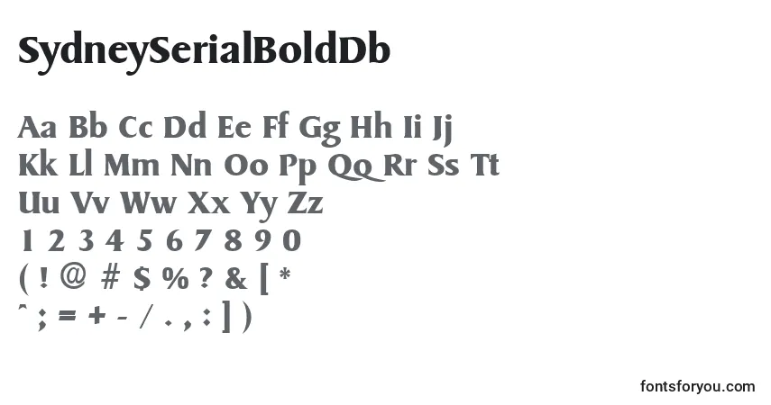 Fuente SydneySerialBoldDb - alfabeto, números, caracteres especiales