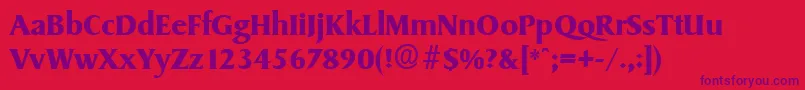 SydneySerialBoldDb Font – Purple Fonts on Red Background