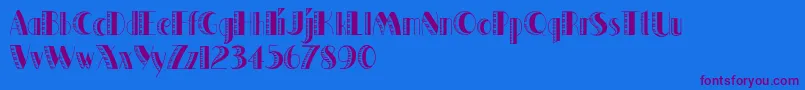 QuakerShade Font – Purple Fonts on Blue Background