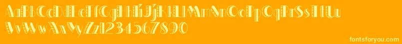 QuakerShade Font – Yellow Fonts on Orange Background