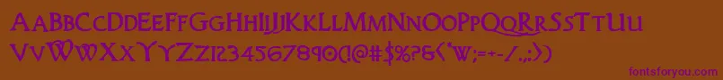 Woodgodbold Font – Purple Fonts on Brown Background