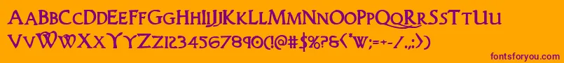 Woodgodbold Font – Purple Fonts on Orange Background