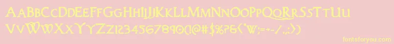 Woodgodbold Font – Yellow Fonts on Pink Background