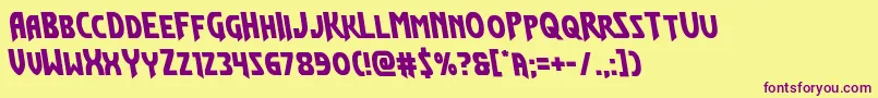 Flashrogersleft Font – Purple Fonts on Yellow Background