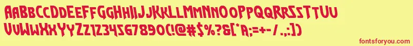Flashrogersleft Font – Red Fonts on Yellow Background