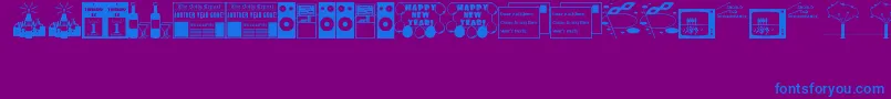 NewYearsDingsJl Font – Blue Fonts on Purple Background