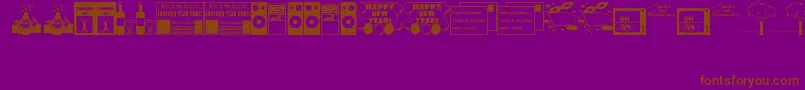 NewYearsDingsJl Font – Brown Fonts on Purple Background