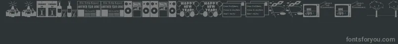 NewYearsDingsJl Font – Gray Fonts on Black Background