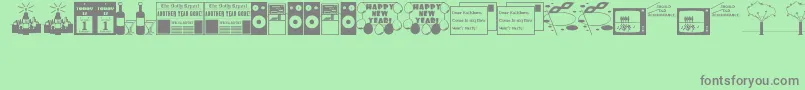 NewYearsDingsJl Font – Gray Fonts on Green Background