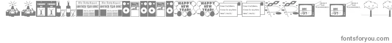 NewYearsDingsJl Font – Gray Fonts on White Background