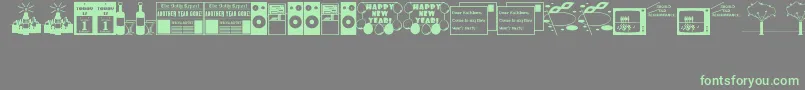 NewYearsDingsJl Font – Green Fonts on Gray Background