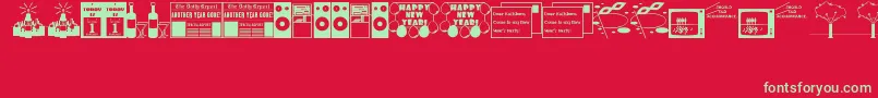 NewYearsDingsJl Font – Green Fonts on Red Background