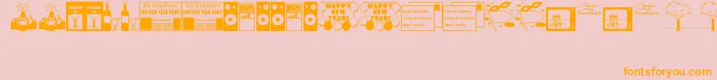 NewYearsDingsJl Font – Orange Fonts on Pink Background