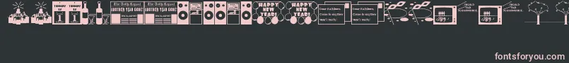 NewYearsDingsJl Font – Pink Fonts on Black Background