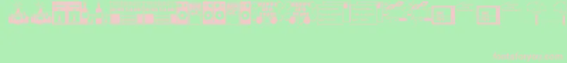 フォントNewYearsDingsJl – 緑の背景にピンクのフォント