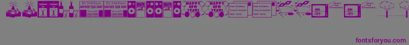 NewYearsDingsJl Font – Purple Fonts on Gray Background