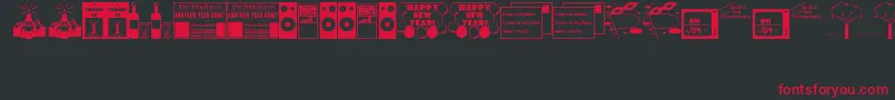 NewYearsDingsJl Font – Red Fonts on Black Background