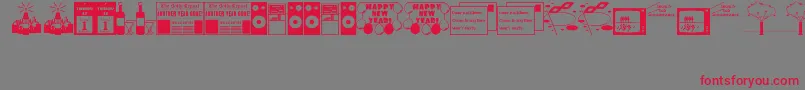 NewYearsDingsJl Font – Red Fonts on Gray Background