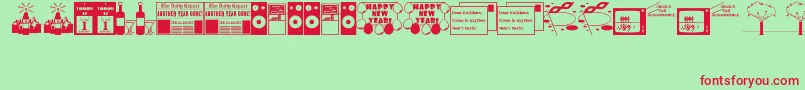 NewYearsDingsJl Font – Red Fonts on Green Background