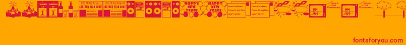 フォントNewYearsDingsJl – オレンジの背景に赤い文字