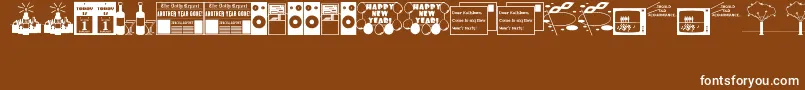 NewYearsDingsJl Font – White Fonts on Brown Background