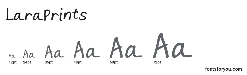 LaraPrints Font Sizes