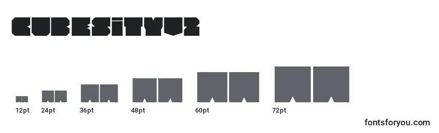 Размеры шрифта CubesityV2