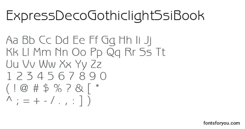 Шрифт ExpressDecoGothiclightSsiBook – алфавит, цифры, специальные символы