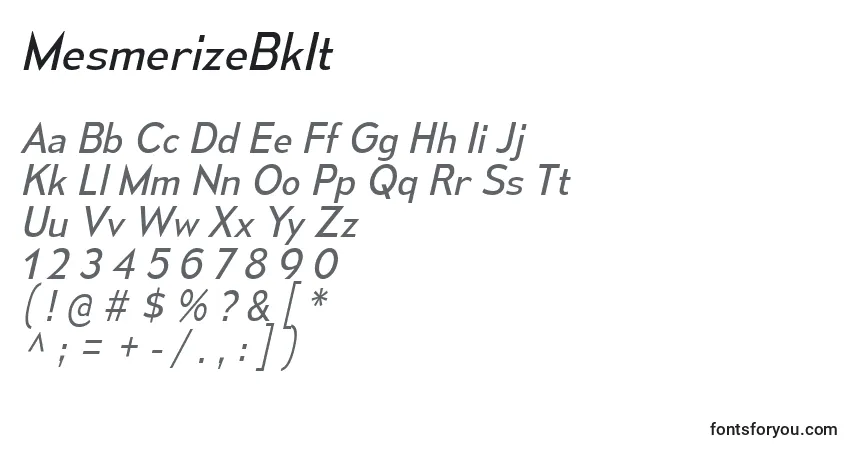 Шрифт MesmerizeBkIt – алфавит, цифры, специальные символы