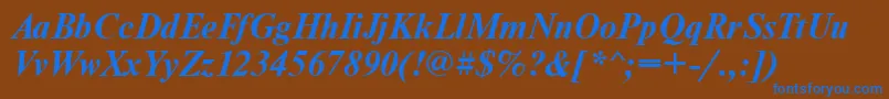 TensecBolditalic Font – Blue Fonts on Brown Background