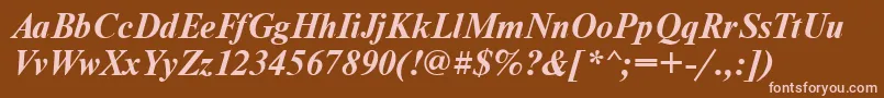 TensecBolditalic Font – Pink Fonts on Brown Background