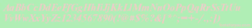 TensecBolditalic Font – Pink Fonts on Green Background