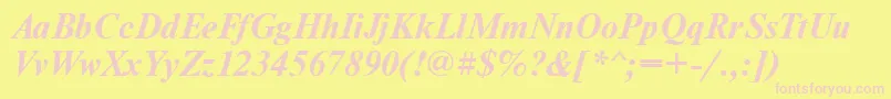TensecBolditalic Font – Pink Fonts on Yellow Background