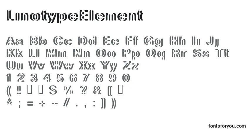 Schriftart LinotypeElement – Alphabet, Zahlen, spezielle Symbole