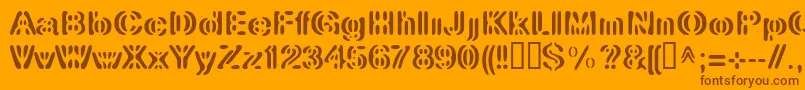 LinotypeElement Font – Brown Fonts on Orange Background