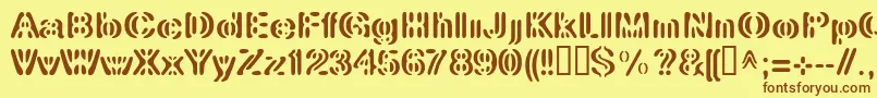 LinotypeElement Font – Brown Fonts on Yellow Background