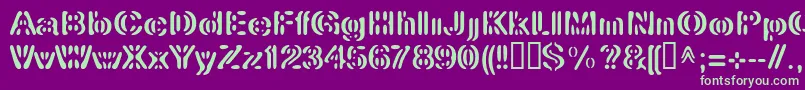 LinotypeElement-Schriftart – Grüne Schriften auf violettem Hintergrund