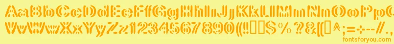 LinotypeElement Font – Orange Fonts on Yellow Background